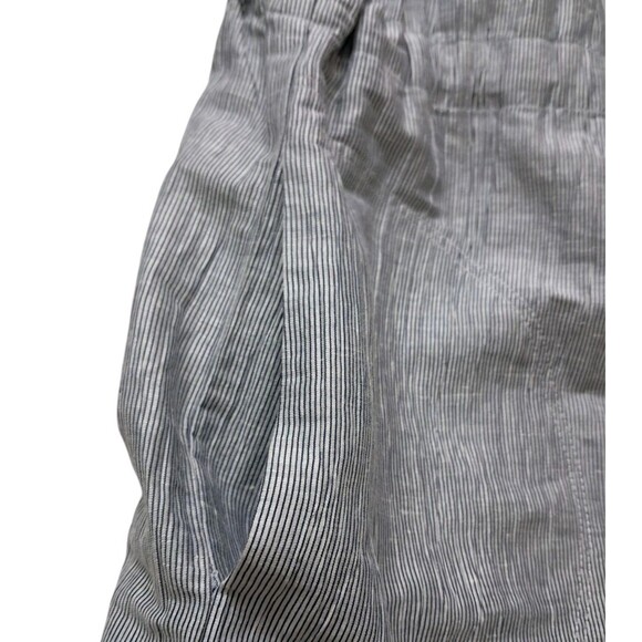 Anthony Thomas Melillo ATM Shirt Dress Women's XS Blue Linen Blend Pinstripe - Picture 9 of 14